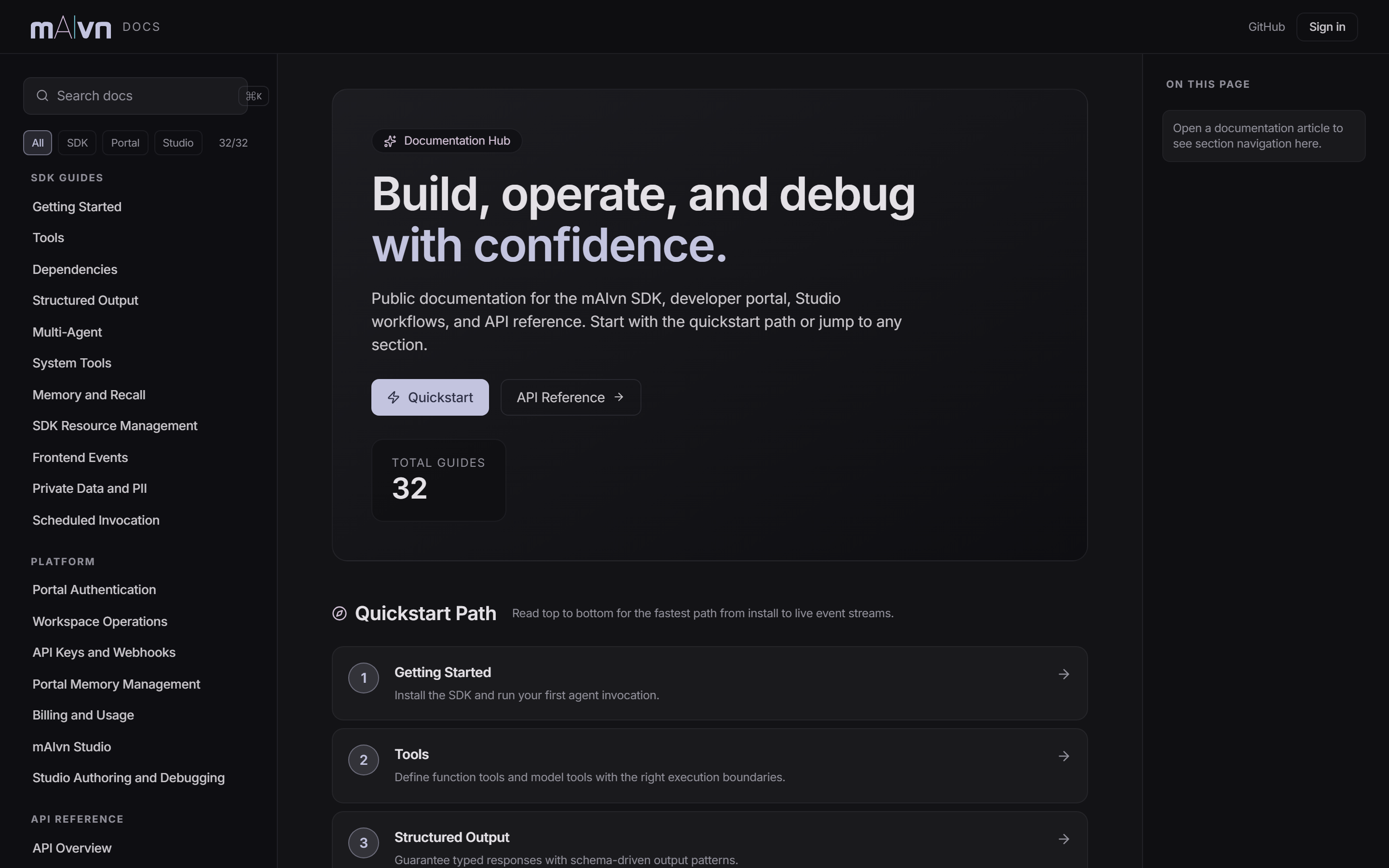 Developer Portal docs experience