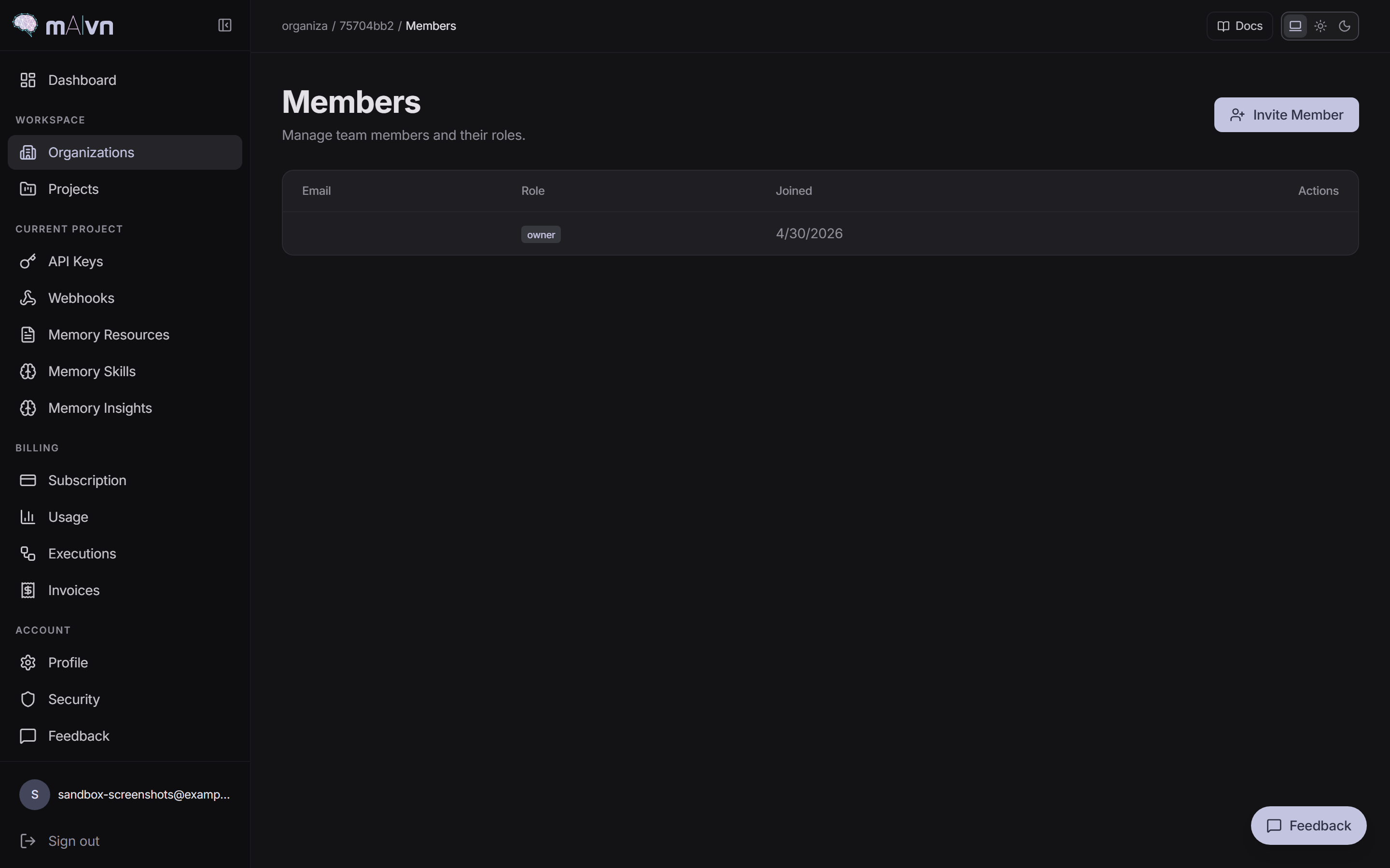 Organization members and invitations management pages